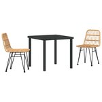 vidaXL Ensemble de salle à manger pour jardin 3 Pièces Marron