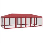 vidaXL Tente de fête avec 12parois latérales en maille rouge 8x4m PEHD