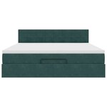 VidaXL Cadre de lit ottoman avec matelas vert foncé 160x200 cm velours