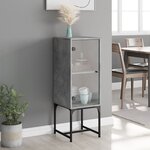 vidaXL Armoire latérale avec porte en verre gris béton 35x37x100 cm