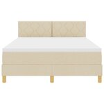 vidaXL Lit avec sommier et matelas design LED crème 160x200 cm en tissu