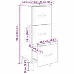 vidaXL Buffet Chêne artisanal 34 5 x 34 x 90 cm Bois d'ingénierie