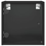 vidaXL Tables de chevet avec portes en verre 2 Pièces noir 35x37x35 cm
