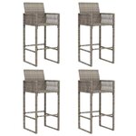vidaXL Ensemble de bar de jardin 5 Pièces sans coussins gris poly rotin
