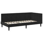 vidaXL Cadre de lit d'angle avec matelas Noir 100 x 200 cm Velours
