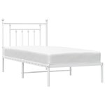 vidaXL Cadre de lit métal sans matelas avec tête de lit blanc 80x200cm