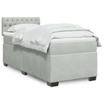 vidaXL Sommier à lattes de lit et matelas Gris clair 100x200cm Velours