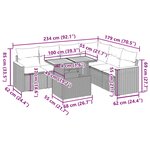 vidaXL Salon de jardin 7 Pièces avec coussins noir résine tressée