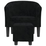 vidaXL Fauteuil avec repose-pied noir velours