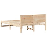 vidaXL Cadre de lit avec tête de lit Naturel 135 x 190 cm Pin massif