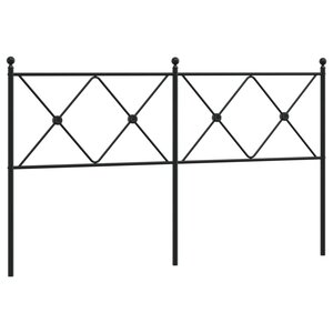 vidaXL Tête de lit métal noir 150 cm