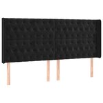 vidaXL Tête de lit avec oreilles Noir 203x16x118/128 cm Velours