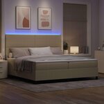 vidaXL Lit à ressort LED Gris clair et blanc 200 x 200 cm