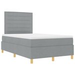 vidaXL Lit à ressorts avec matelas Gris clair 120 x 190 cm tissu