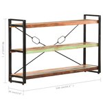 vidaXL Bibliothèque 3 niveaux 140x30x80 cm Bois de récupération massif
