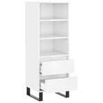 vidaXL Buffet haut Blanc brillant 40x36x110 cm Bois d'ingénierie