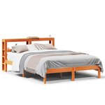 vidaXL Cadre de lit et tête de lit sans matelas cire marron 120x190 cm