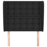 vidaXL Tête de lit avec oreilles Noir 103x23x118/128 cm Similicuir