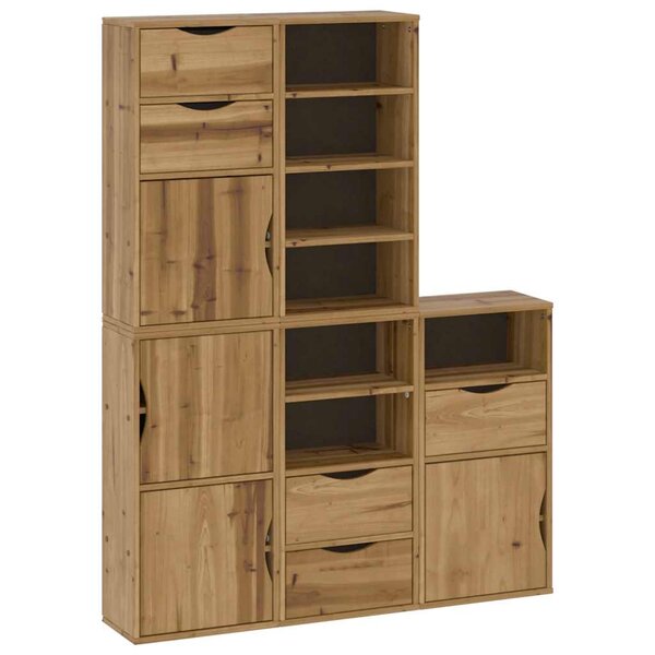 vidaXL Armoires latérales 5 Pièces ODDA 40x24x79 cm bois massif pin
