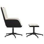 vidaXL Chaise de relaxation avec tabouret Blanc crème Velours et PVC
