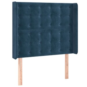 vidaXL Tête de lit avec oreilles Bleu foncé 83x16x118/128 cm Velours