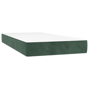 vidaXL Matelas de lit à ressorts ensachés Vert foncé 90x200x20 cm