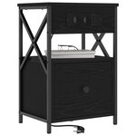 vidaXL Cabinet de chevet avec tiroir 2 Pièces Chêne noir 40 x 31 x 60 cm