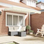 vidaXL Cadre d'auvent Crème 250 x 200 cm Polyester avec revêtement PU