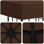 vidaXL Pavillon 3 x 3 m Marron Polyester et Acier 190 gsm