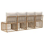 vidaXL Canapé de jardin 4 places sans accoudoir 4 pc