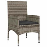 vidaXL Salon de jardin 4 Pièces avec coussins Gris Résine tressée