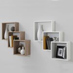 FMD Étagère murale avec 3 compartiments couleur de chêne