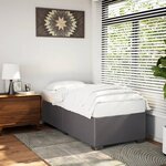 vidaXL Cadre de lit Gris 90x190 cm Similicuir