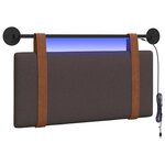 vidaXL Tête de lit suspendue Avec lumière LED Marron foncé PU antique
