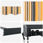 vidaXL Auvent Rétractable Automatique Rayé Multicolore 500x300 cm