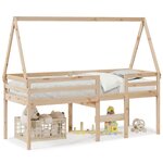 vidaXL Lit haut sans matelas 90x200 cm bois de pin massif
