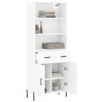 vidaXL Buffet haut Blanc 69 5x34x180 cm Bois d'ingénierie