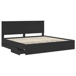 vidaXL Cadre de lit avec tiroir Noir 200 x 200 cm Bois Ingénierie