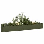 vidaXL Jardinière vert olive 360x40x40 cm acier laminé à froid
