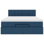 VidaXL Cadre de lit ottoman avec matelas bleu 140x200 cm tissu