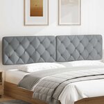 vidaXL Coussin de tête de lit gris clair 200 cm tissu