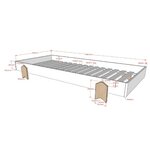 2 Lits Modulo Arrow gris Empilables 90x200 L 203 6 x Lg 93 8 x H 27 5 cm