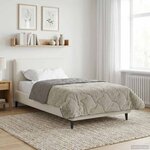 vidaXL Duvet complet toute l'année Matelassé Gris clair 155 x 220 cm