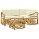 vidaXL Ensemble de canapés d'extérieur 5 Pièces Blanc et crème Polyester
