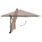 vidaXL Parasol de jardin Taupe  Noir 248 x 248 x 148 cm