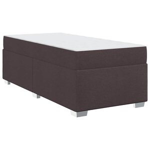 vidaXL Cadre de lit avec matelas Marron foncé 90 x 200 cm tissu