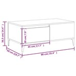 vidaXL Table basse Blanc 90x50x36 5 cm Bois d'ingénierie
