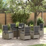 vidaXL Ensemble de salle à manger de jardin 7 pièces gris clair en rattan synthétique