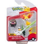 Jazwares PKW3602 - Figurines Pokémon de bataille Fennekin  Lechonk et Sirfetch'd