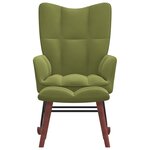 vidaXL Chaise à bascule avec repose-pied Vert clair Velours